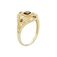 thumbnail image 2 of 10k Yellow Gold Vintage Style Genuine Smoky Quartz and Diamond Ring, 2 of 5