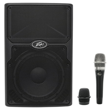 Peavey PVXP12DSP 12" Powered Active DJ/PA Speaker w DSP and 128dB SPL + Blue Mic