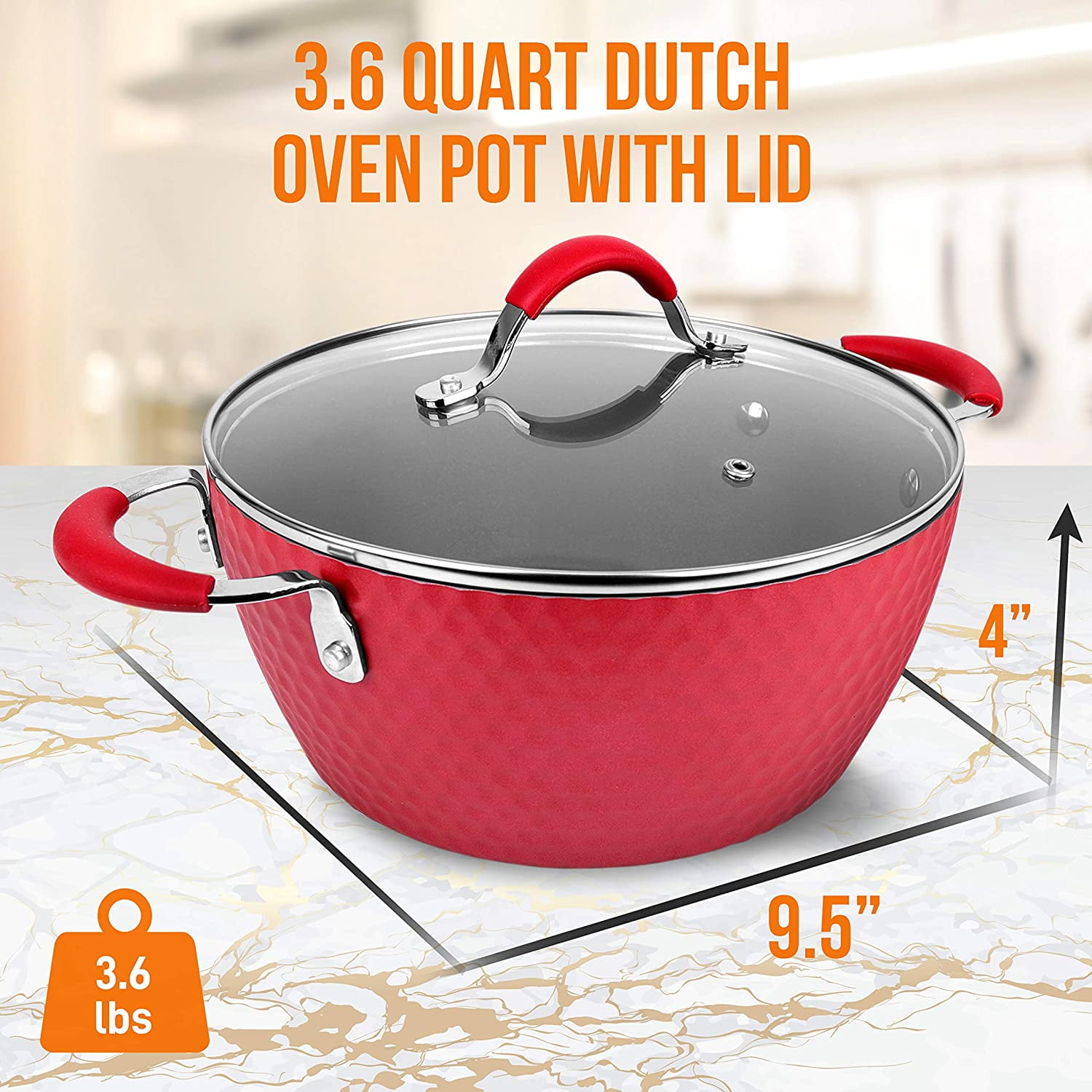 NutriChef Dutch Oven Pot with Lid - Non-Stick High-Qualified Kitchen  Cookware, 3.6 Quart - Yahoo Shopping