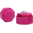 thumbnail image 3 of LAICAIW Velvet 2 Slots Jewelry Ring Box Engagement Wedding Box Keepsake Box Bridal Photo Ring Double Slots Octagon (Raspberry), 3 of 3
