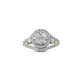 thumbnail image 2 of FB Jewels 10kt Yellow Gold Womens Round Diamond Cluster Halo Bridal Wedding Engagement Ring 1-1/5 Cttw, 2 of 4