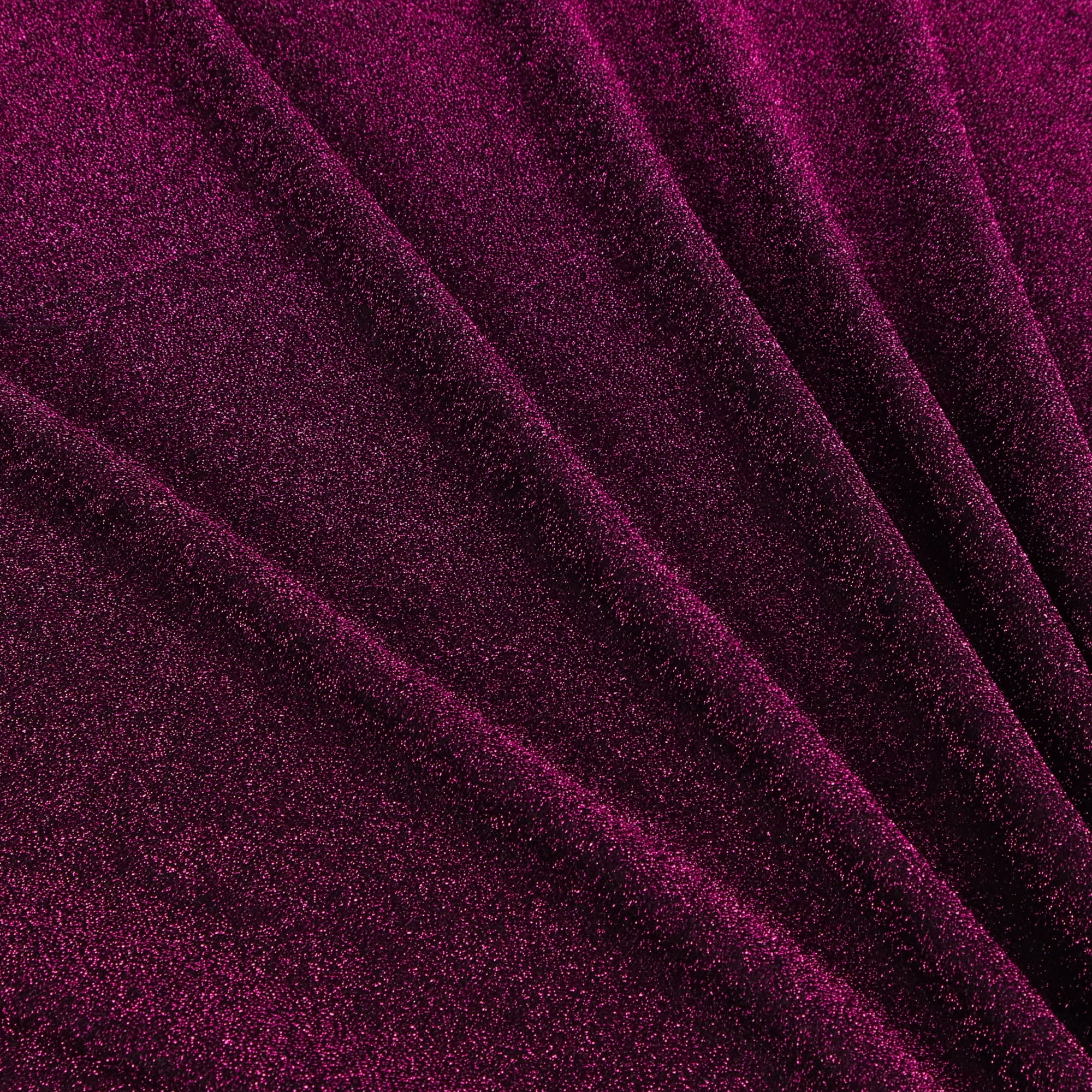 Romex Textiles Polyester Spandex Shiny Lurex Knit Fabric - Black/Magenta
