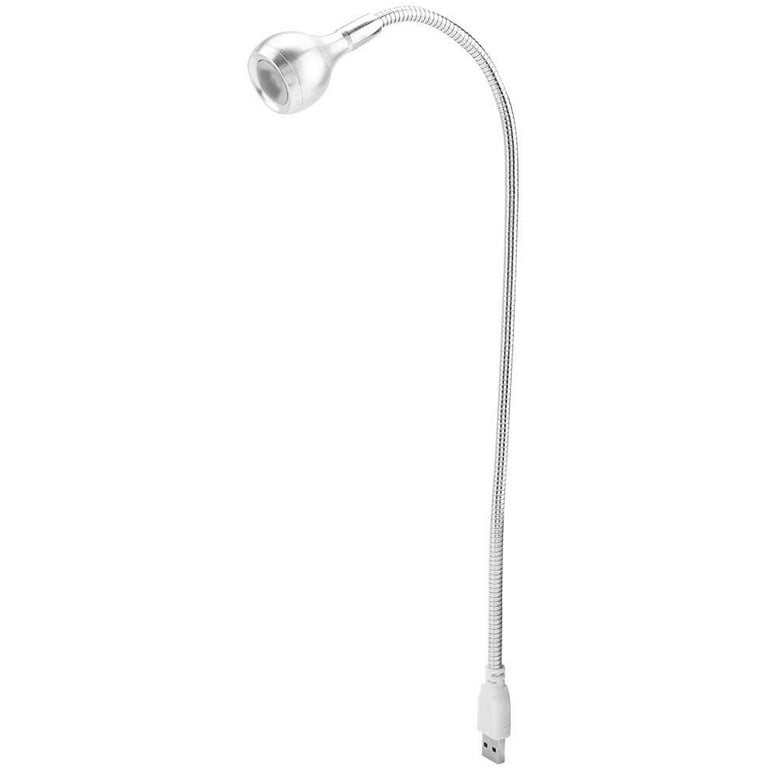 USB LED Lamp, 1W Long Flexible Neck Light, Portable Adjustable Light Computer Light Care Work for Home School Office Night Studying(Silver+Pure White) - Walmart.com