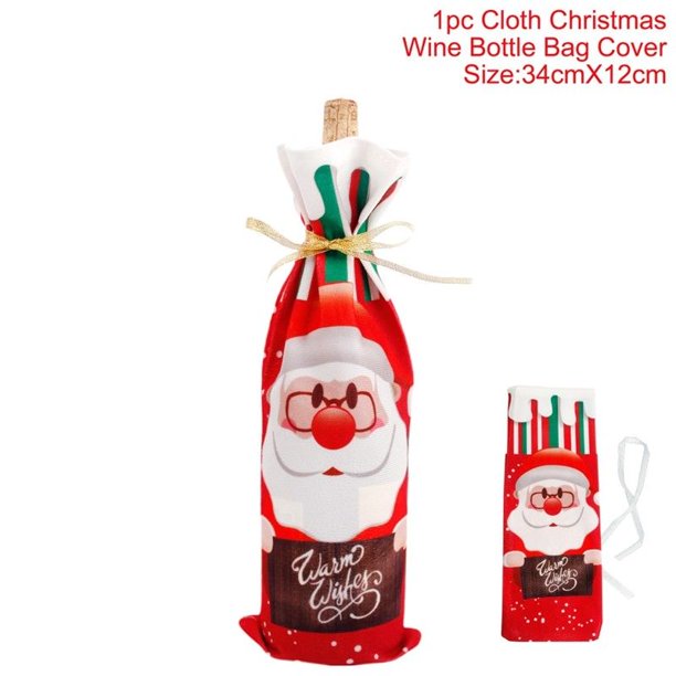 Juego de fundas de terciopelo dorado para botella de vino, vestido creativo de Navidad, funda de Papá Noel, muñeco de nieve, decoración de mesa de cena de Año Nuevo