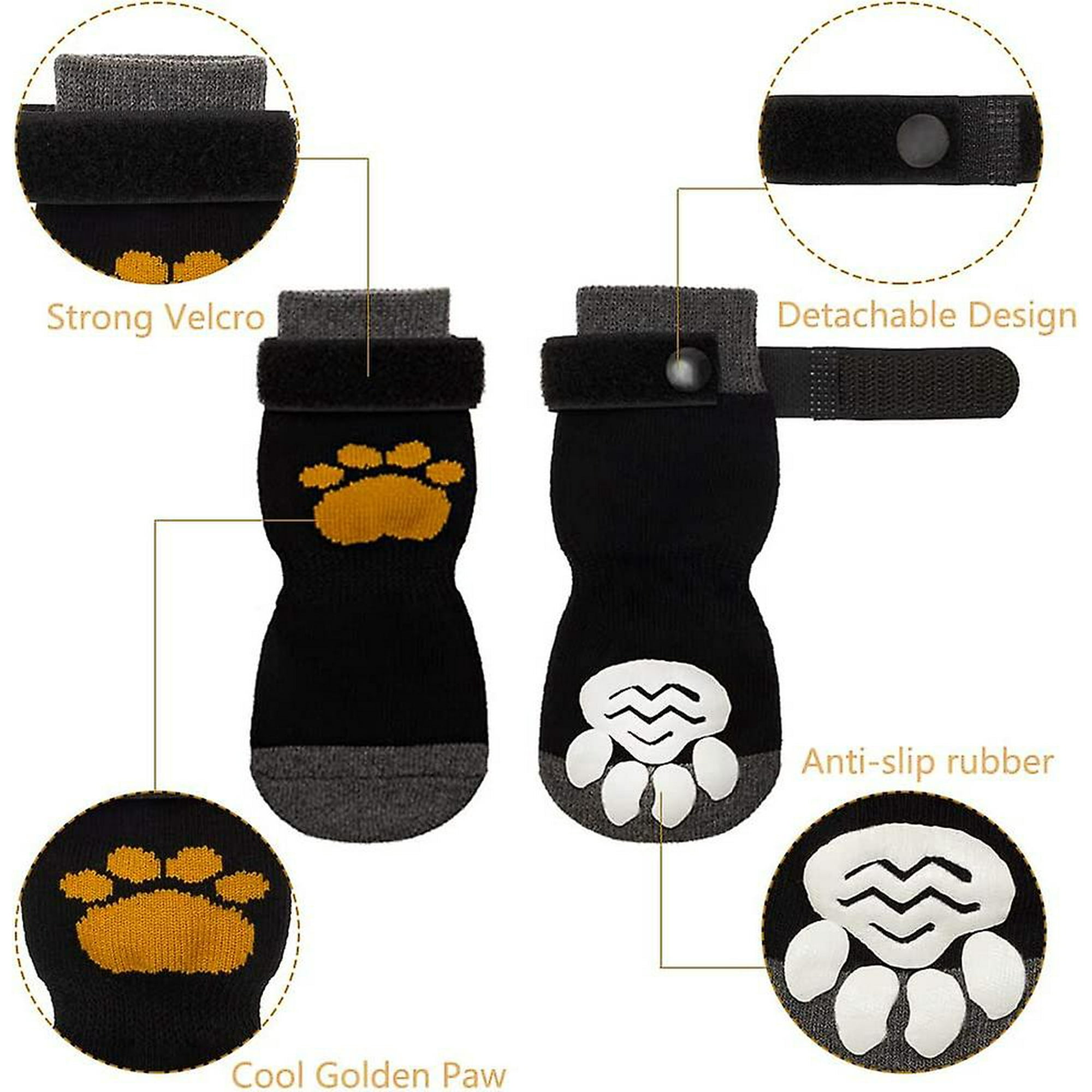 Active Anti Slip Dog Socks For Dogs 2 Pairs Soft Adjustable Paw Protection Dog Grip Socks With Strap Traction Control Other