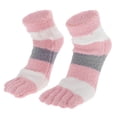 thumbnail image 1 of Ofertas Únicas 1 Par de Calcetines de Yoga de Cinco Dedos Calcetines de Felpa Cálidos y Duraderos para Mujeres Rosa Blanco Gris, 1 of 1