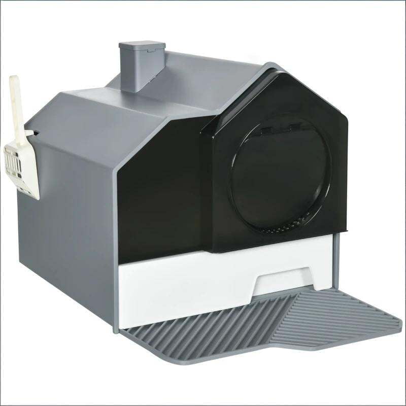 Orthopedic Dog Bed, Easy to Clean Cat Litter Box,Hooded Cat Litter Box, Black+ Gray,White Dog Bed,Abs,Polypropylene Cat Bed, Pet Supplies Pet Beds & Furniture