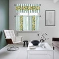 thumbnail image 4 of Aqua Stripes Lemon Kitchen Curtains Sets for Windows 36 Inch Length, Spring Botanical Plant Vertical Line Rod Pocket Window Treatments Tier Curtains and Valances Set for Bedroom/Bathroom, 4 of 8