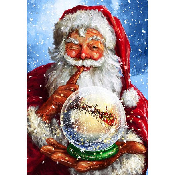 Cuadros Decorativos (DB2220) Santa Claus 5D DIY cuadrado diamante pintura mosaico punto de cruz (B1807) 40x50cm Wdftyju embutido en tela