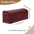 thumbnail image 2 of 2Pack PU Leather Armrest Covers, Stretch Arm Slipcovers, Dark Brown, 2 of 6