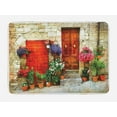 thumbnail image 1 of Bath Mat, Colorful Flowers Outside Home in Italian Hilltown Assisi Rustic Door, 1 of 3