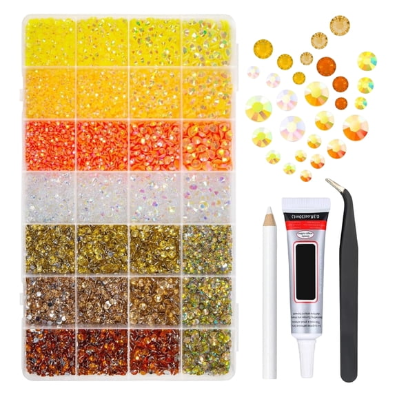 8Color Mixed Rhinestone Bedazzling Kit, Sparkling Gemstones Assortment Set for Nail Embellishment & Creative DIY Craft Projects Supplies