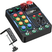 PXN CB1 Racing Button Box - Compatible V9 GEN2 & PC, 30 Programmable Buttons, Adjustable RGB Lighting, ABS Resin Material, Easy Installation, Suitable for Racing Simulator Games