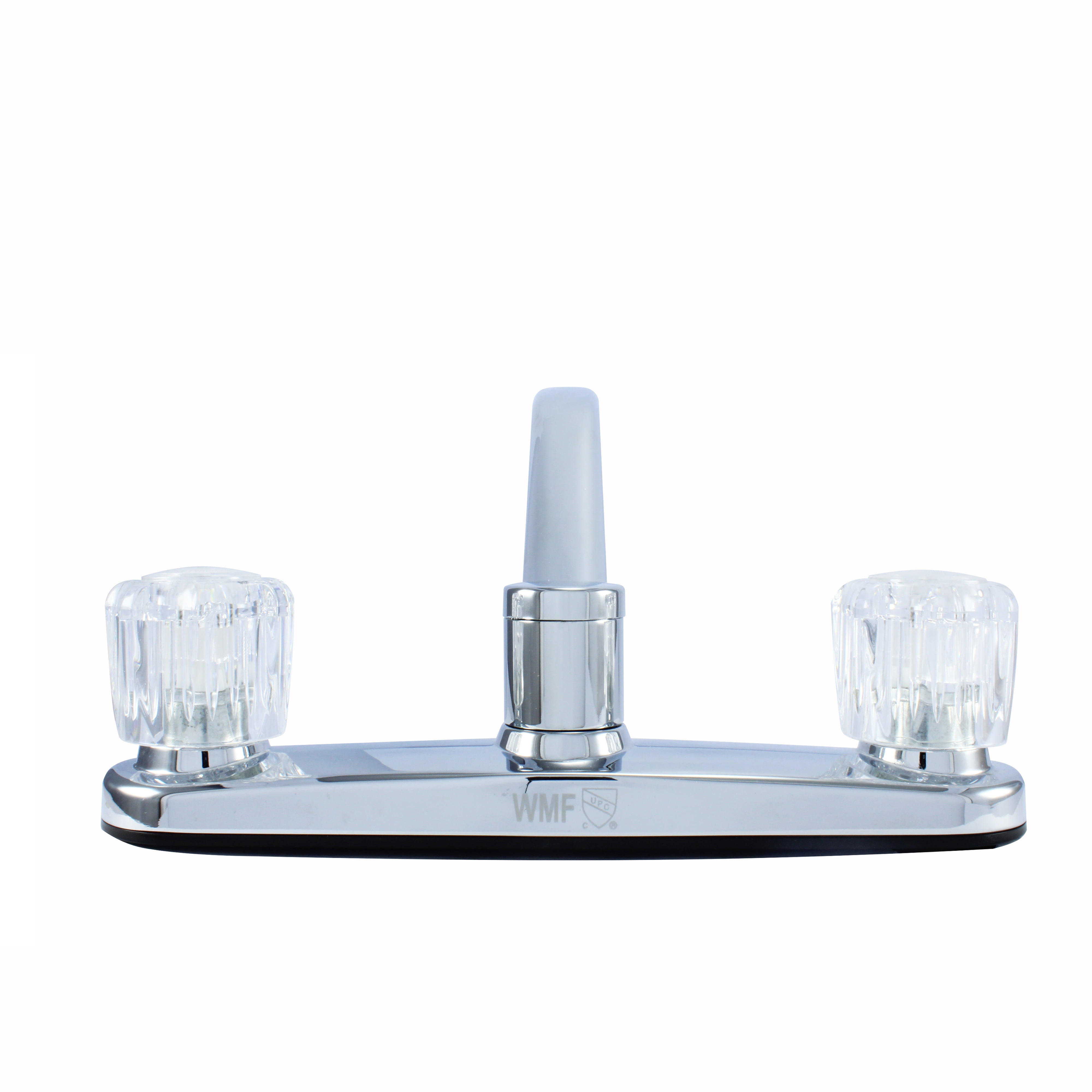 WMF-8237ZM-CP - Hybrid Metal Deck Kitchen Sink Faucet 360 Degree Swivel spout Double Handle Washerless Cart. Less Spray