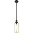 thumbnail image 4 of 1 Light English Bronze Mini Pendant with Champagne Glass Shade, 4 of 6