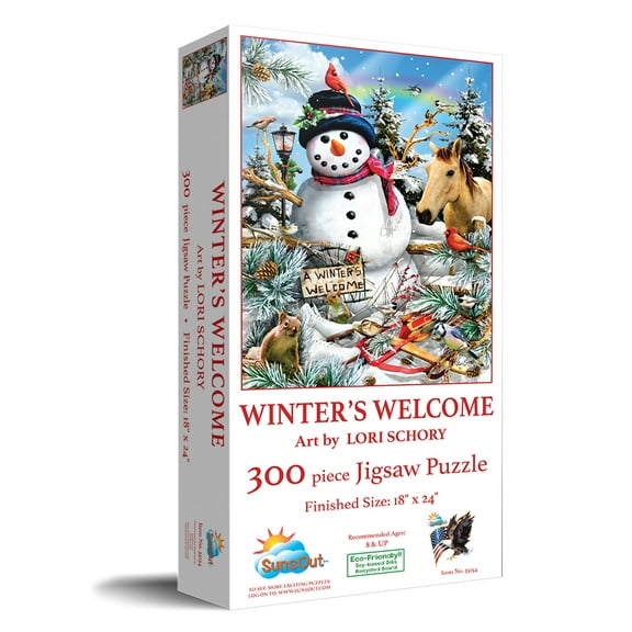 SUNSOUT INC - Winter's Welcome - 300 pc Jigsaw Puzzle by Artist: Lori Schory - Finished Size 18" x 24" Christmas - MPN# 35154