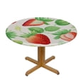 thumbnail image 3 of PIKWEEK Strawberry, Elastic Fitted Edged Round Tablecloth Fade Resistant Anti-Shrink Table Cloth Washable Table Cover for Indoor or Outdoor and Anywhere You Wanna use it White, 3 of 7