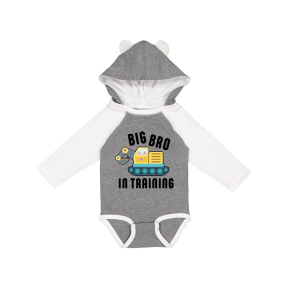 Inktastic Big Bro in Training with Bulldozer Boys Long Sleeve Baby Bodysuit