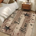 thumbnail image 5 of Retro Country Stars Washable Area Rug 4 x 6 ft Faith Love Home Berries Farmhouse Brown Striped, Soft Non Slip Rugs Stain Repellent Indoor Felt Carpet for Living Dining Room Bedroom Home Office, 5 of 9