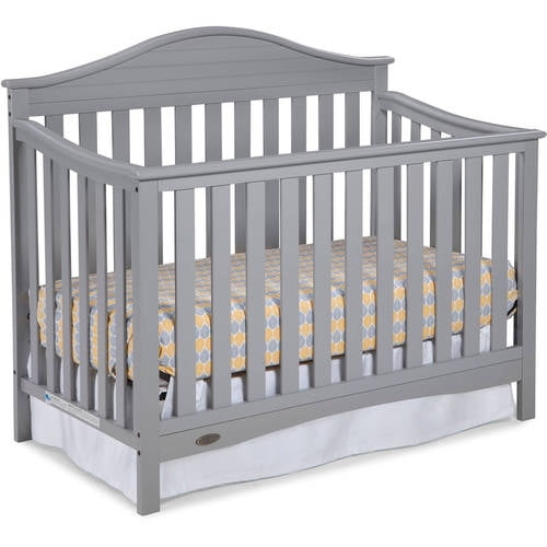 light grey baby crib