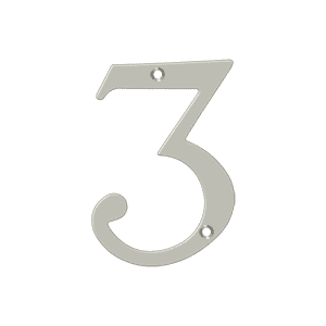 Deltana RN4-3U15 4" Numbers; Solid Brass; Satin Nickel Finish