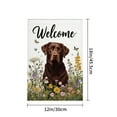 thumbnail image 4 of AMHNF Welcome Chocolate Labrador in Wildflowers Linen Garden Flag for Spring Summer Home Outdoor Garden Yard Door Decor 12x18 inch, 4 of 5