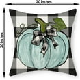 thumbnail image 2 of Fall Pillow Covers 20x20 Set of 2 Teal Blue Pumpkin Buffalo Plaid Fall Decor Pillowcase Autumn Thanksgiving Decorative Outdoor Throw Pillow Covers Linen Farmhouse Cushion Case for Couch Home, 2 of 6