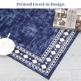 thumbnail image 5 of HOMERRY Indoor Washable 4' x 6' Area Rug Geometric Border Rug for Living Room Non-Slip Floor Carpet for Bedroom, Navy, 5 of 6