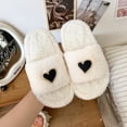 thumbnail image 4 of ZELAND Kids' Preppy Heart Plush Slippers - Designer-Inspired Tweed Faux Fur House Shoes, Luxury Aesthetic Indoor Floor Slides, Toddler & Little Girl Chic Winter Warm Bedroom Mules, Non-Slip, 4 of 9