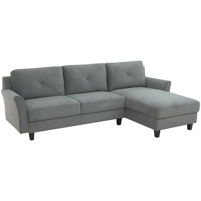 LifeStyle Solutions Hayworth Sectionnel avec Accoudoirs Courbés en Gris