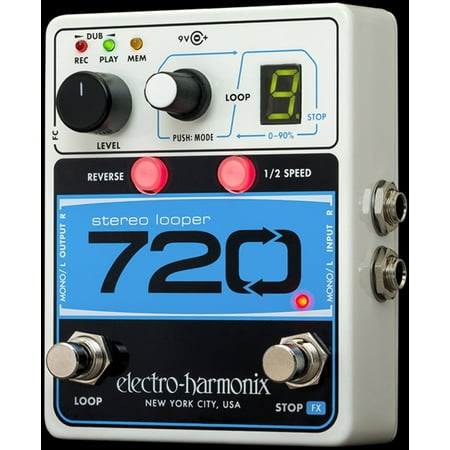 Stereo Volume Pedal - Electro-Harmonix EHX 720 Stereo Recording Looper Looping Station Pedal - Part Number: 720