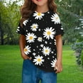 thumbnail image 4 of OGLCCG Girls Summer T Shirts Floral Printed Short Sleeve Crew Neck Shirts Dressy Casual Blouses for Kids Teens Size 3-14 Years, 4 of 6