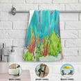 thumbnail image 4 of Sea Dolphin Fishes Hand Towels 2 PCS, Seahorse Shells Plants Kitchen Towel Ultra Soft and Highly Absorbent,Decorative Fingertip Face Towel for Bathroom Hotel, 28.3"x14.4", 4 of 4