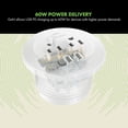 thumbnail image 3 of TOPGREENER Desktop Power Grommet with 60W PD Fast Charging USB C, GaN Desk Grommet for MacBook, 2 USB-A Ports and Duplex Receptacles, 3” Diameter Power Grommet, TTRP48APD60-W, White, 3 of 7
