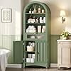 thumbnail image 5 of 66" Tall Bathroom Storage Cabinet with Flip Drawer, Freestanding Storage Cabinet with Doors & Shelves, Arched Cabinets for Bathroom, Living Room, Kitchen, Laundry, Green, 5 of 6