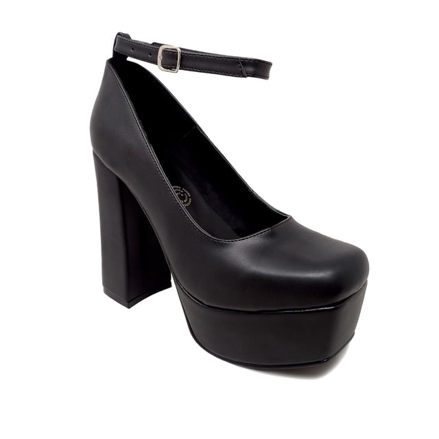 Zapatilla Dasalo Negra Estilo Mary Jane Con Plataforma Para Mujer