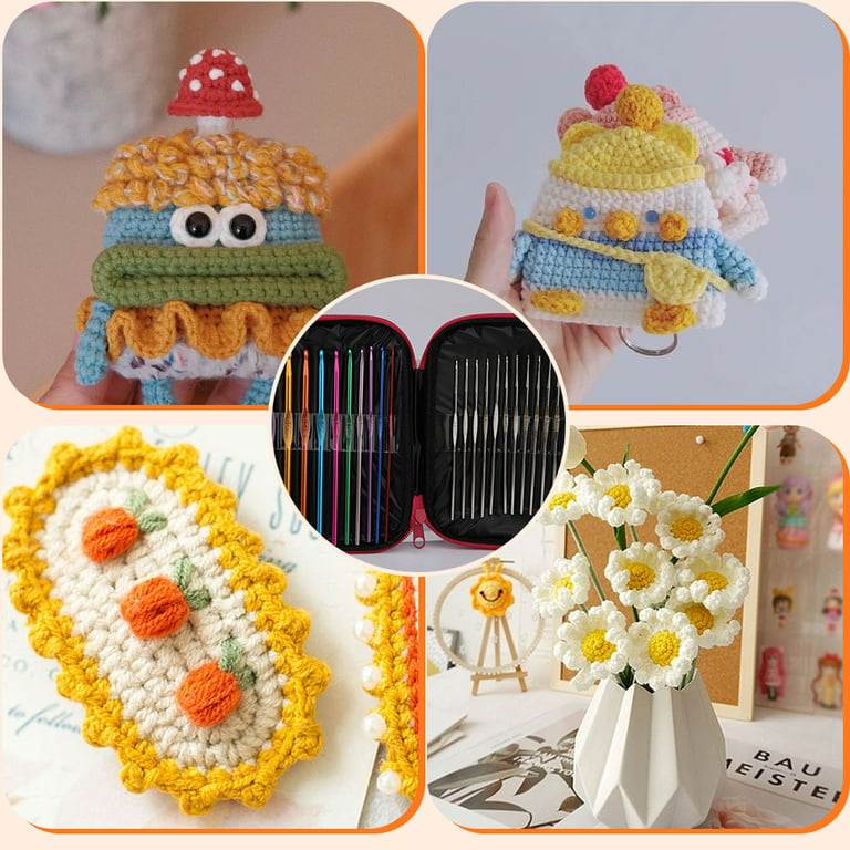 UzecPk Crochet Hooks Set, Ergonomic Crochet Hook Set for Arthritic Hands,  Multicolor Aluminum Crochet Hooks for Beginners, Crochet Needles with Case
