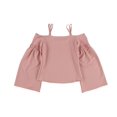 thumbnail image 2 of bar III Womens Textured Off the Shoulder Blouse, Pink, Small, 2 of 2