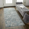 thumbnail image 2 of Feizy Azure Modern Watercolor, Ivory/Gray/Blue, 2' 10" x 7' 10" Runner, Easy Care Stain Resistant Fade Resistant, Area Rug for Living Room and Bedroom, 2 of 7
