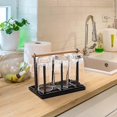 thumbnail image 4 of Bottle Holder,Dish Drainer Bottles,6 Bottle Stand, Metal Cup Holder with Drip Tray and Bottle Dryer, 4 of 5