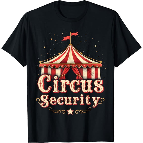 men and women can wear,Circus Security Retro Carnival Tent T-Shirt