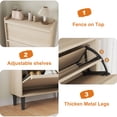 thumbnail image 7 of Shoe Storage Cabinet with Flip Drawers, Wood Hidden Shoe Storage with Adjustable Shelf, Freestanding Narrow Slim Shoe Organizer for Front Door Entrance, Living Room, Hallway, Bedroom, 7 of 7
