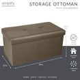 thumbnail image 5 of Simplify Faux Leather Double Folding Storage Ottoman Metallic Bronze, 5 of 8
