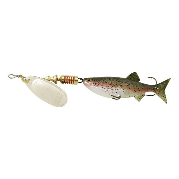 Mepps Comet Mino Inline Spinner 2 1/2" with Rainbow Trout Mino Silver Blade 5/16 oz