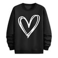 thumbnail image 4 of WREESH Valentine's Sweatshirt for Men Oversized Crewneck Sweatshirts Loose Casual Heart Graphic Pullover Tops Spring Outfits Black, 4 of 6