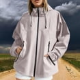 thumbnail image 2 of Godom Rain Coats for Women Long Sleeve Breathable Zipper Pocket Hood Jacket Plus Size Waterproof Windproof Coats Hiking Climbing for Spring Fall Winter, 2 of 6