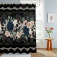 thumbnail image 4 of Shower Curtains for Bathroom, Halloween Waterproof Fabric Shower Curtain, Boho Horror Skull Flower Leaf Black Decorative Bathroom Curtain for Bathtub, 66"x72", No Hooks Included, 4 of 9