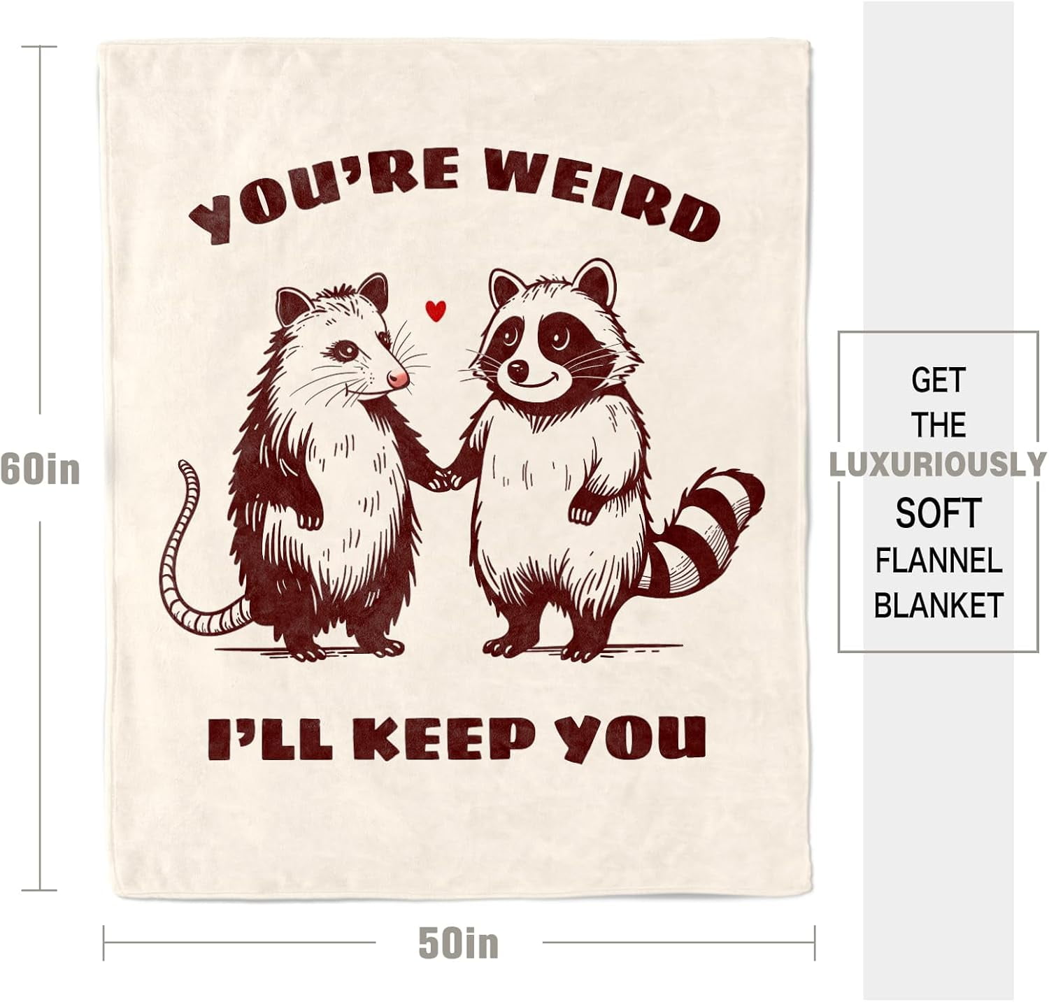 Best Friend Birthday Gifts for Women Friendship, Friendship Gifts for Best Friend Women, Cozy Best Friends Throw Blanket, Cute Raccoon and Opossum Blanket