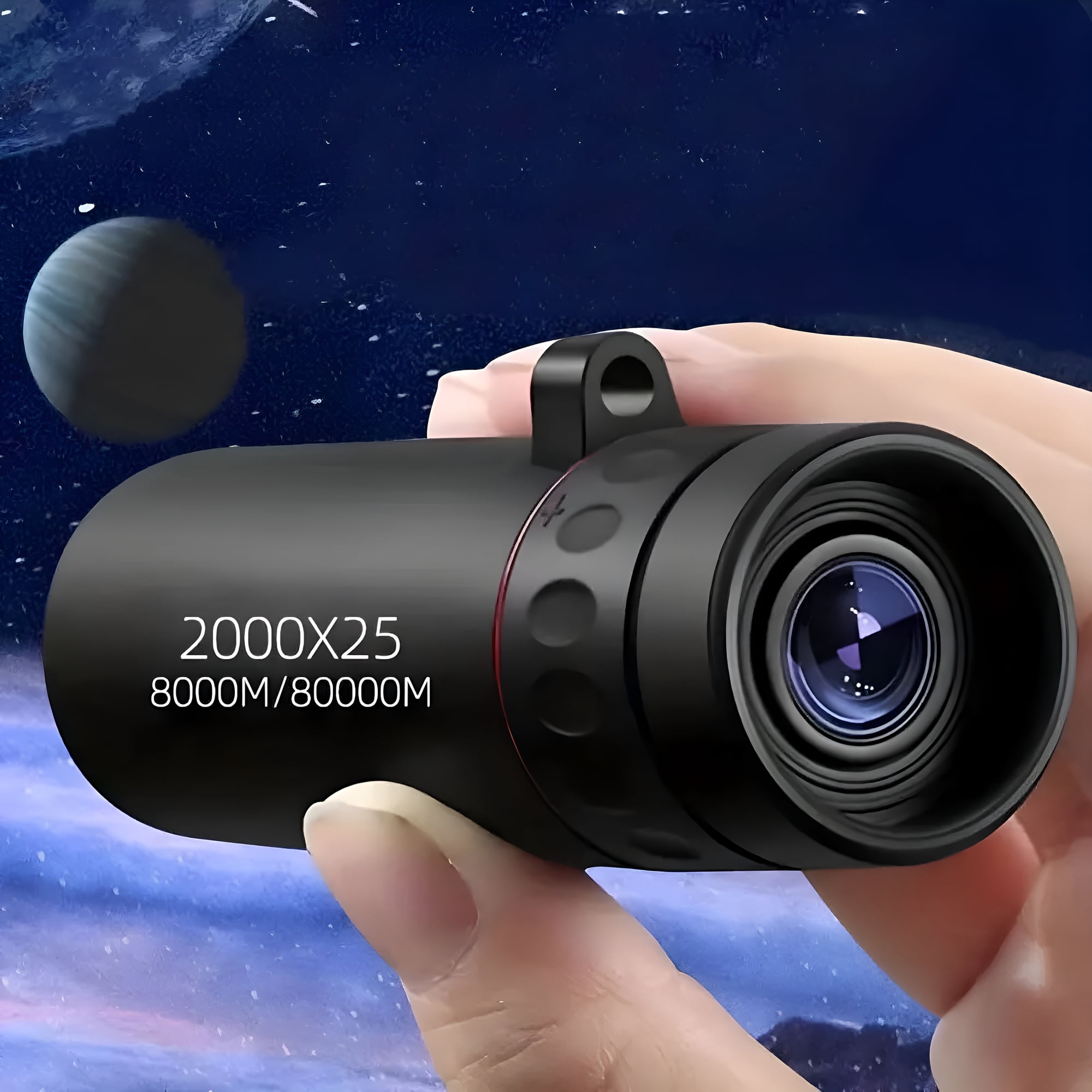 GJX 2026 New Telescope (Black), High Powered Telescope, High-Definition, Day and Night Use, Low Light Night Vision, Non Infrared Portable Single Tube