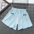 thumbnail image 2 of 5-14 Years Children Toddler Girls Shorts Elastic Elastic Waist Pleated Shorts Tween Casual Summer Trendy Bowknot Short for Kids, 2 of 3